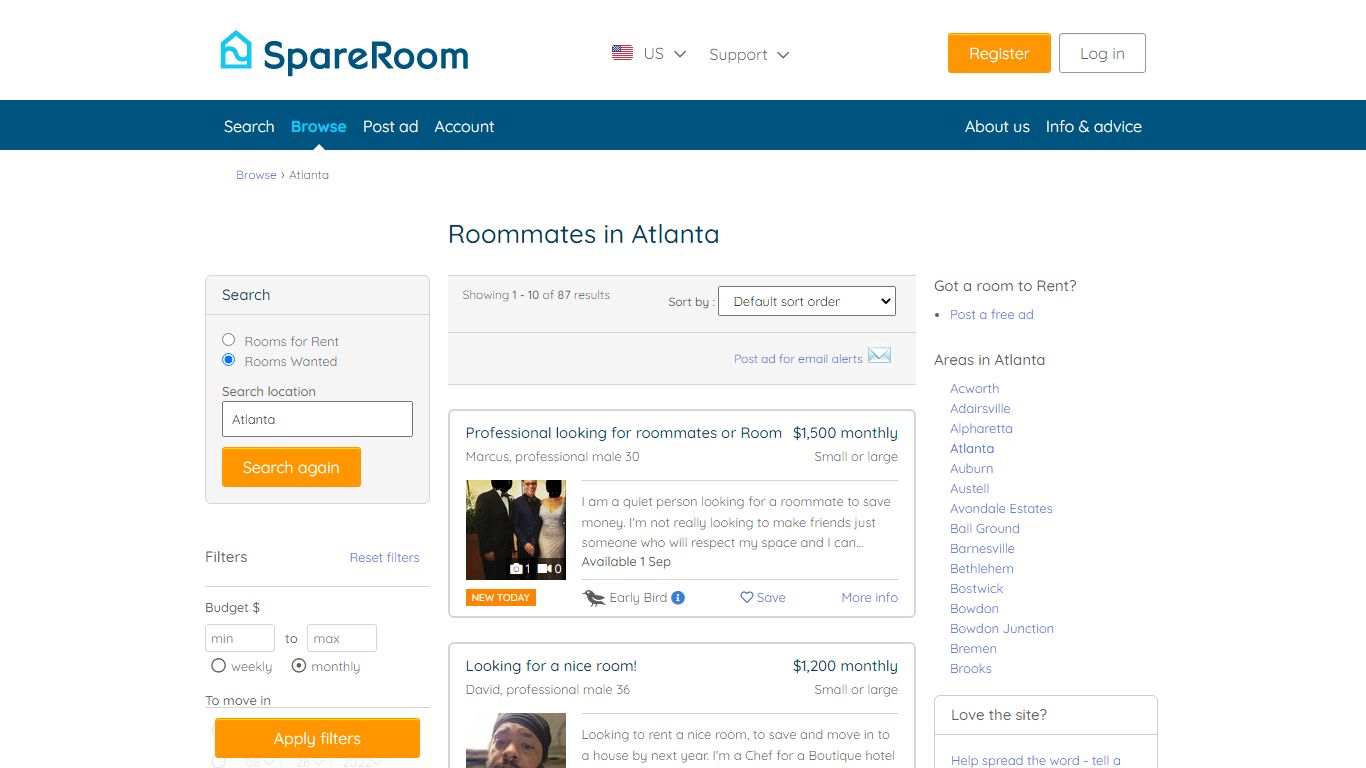 Roommate finder Atlanta. Roommate wanted? Find roommates in ... - SpareRoom